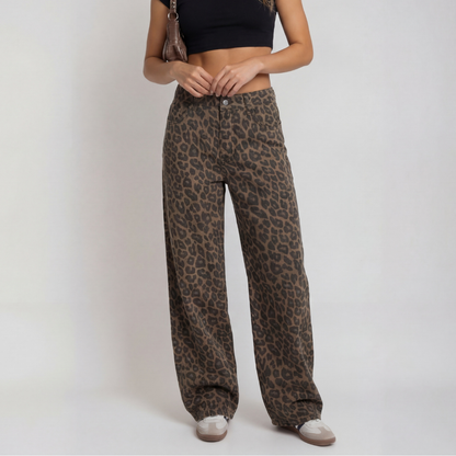 RILEY™ – Pantalones anchos con estampado de leopardo