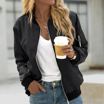 Women’s Casual Zip Up Bomber Jacket