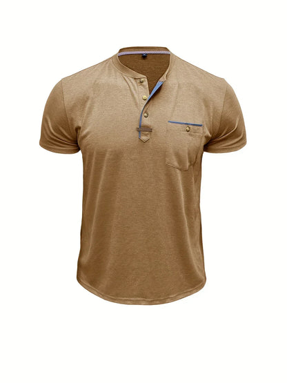 Slade | Camisa clásica de cuello redondo con bolsillo