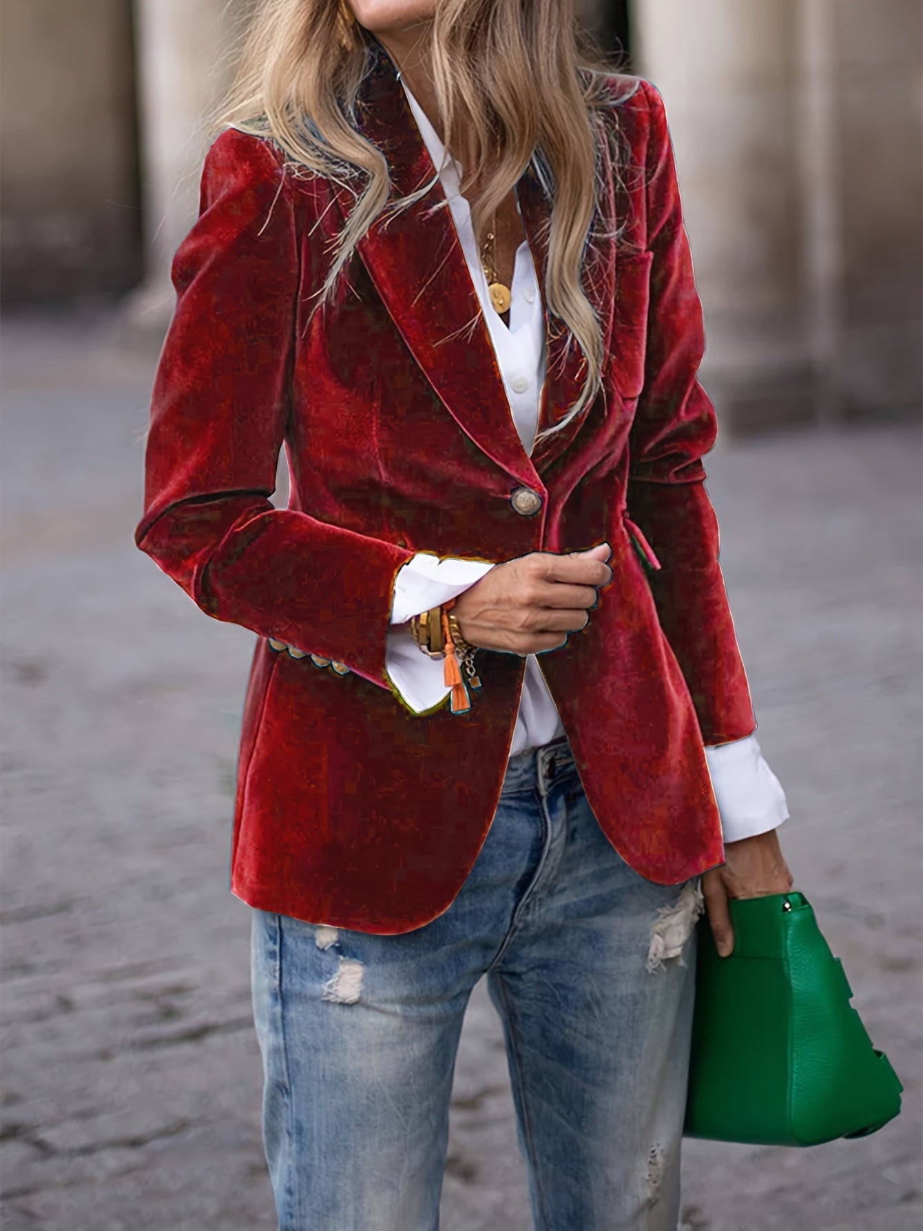 Selena | Blazer informal clásico con botones para mujer