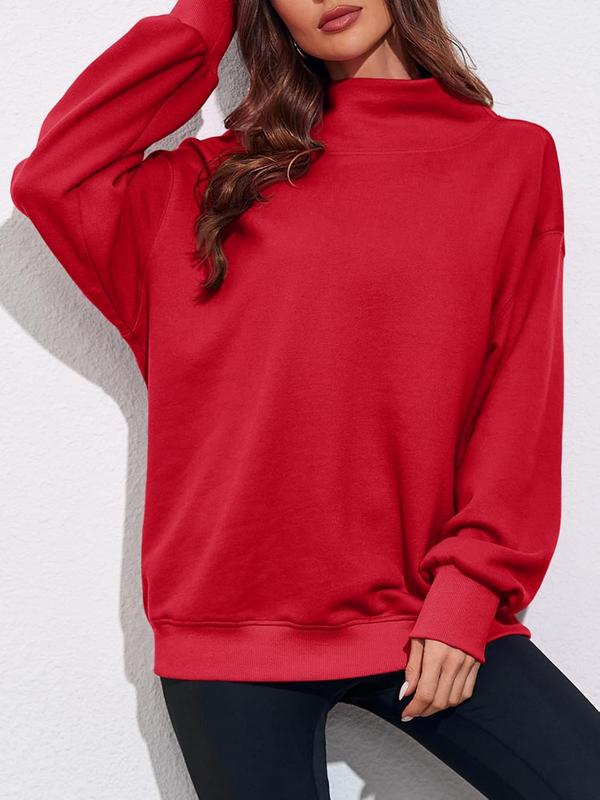 M&amp;D™ - Sudadera de cuello alto extragrande para mujer, jersey de manga larga