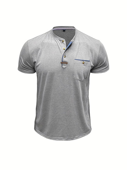 Slade | Camisa clásica de cuello redondo con bolsillo
