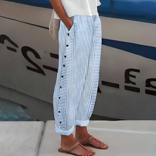 Dagny | Pantalones Rayados Elegantes de Verano