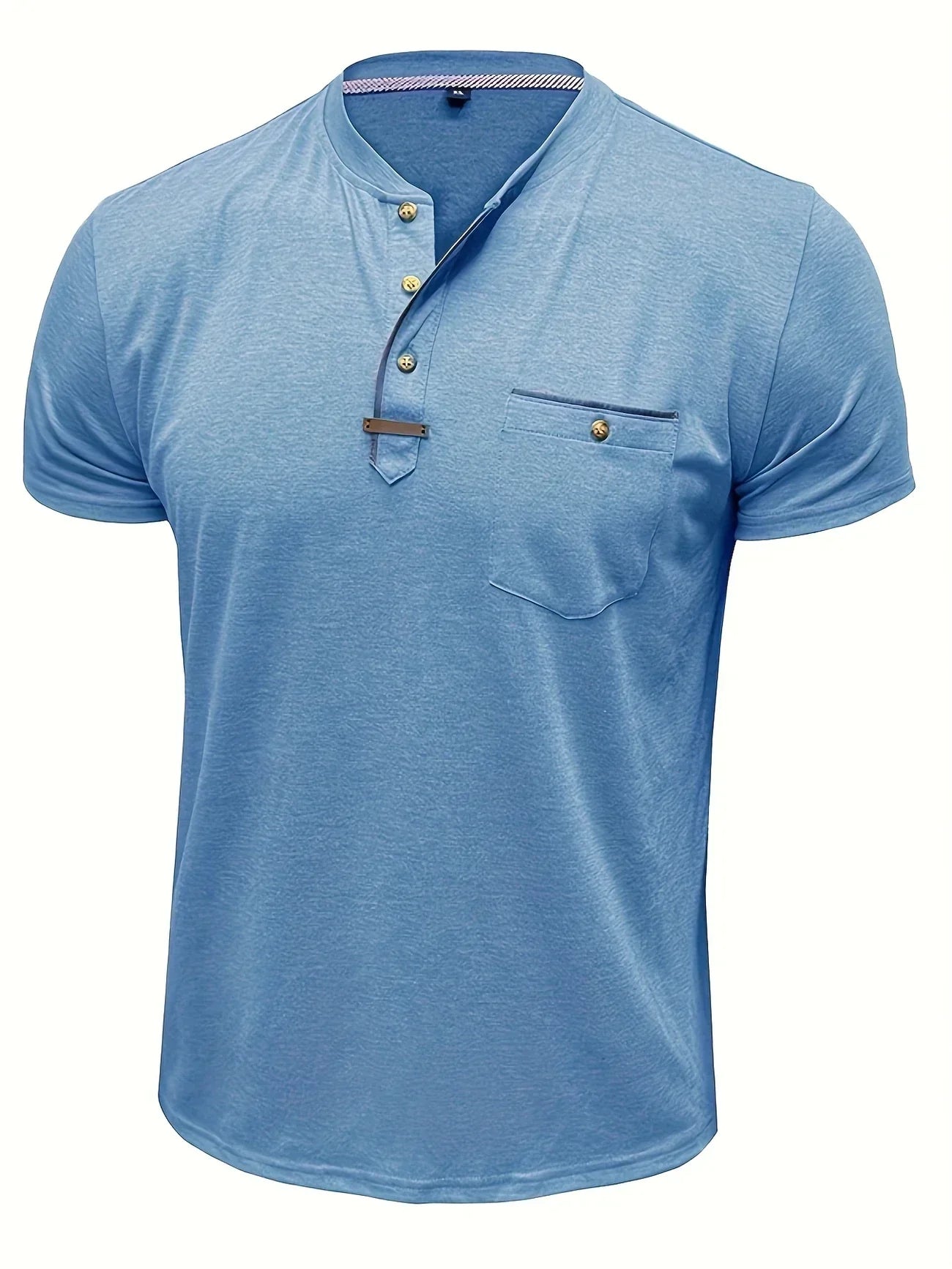Slade | Camisa clásica de cuello redondo con bolsillo