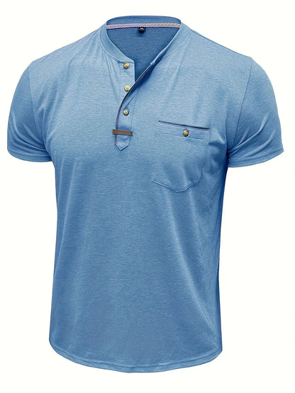 Slade | Camisa clásica de cuello redondo con bolsillo