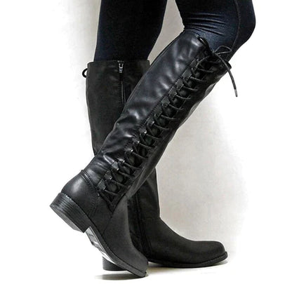 Michelle | Botas altas hasta la rodilla con cordones para mujer