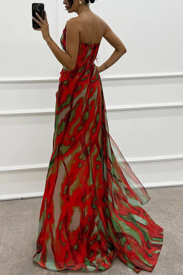 Lorna | Vibrante vestido drapeado