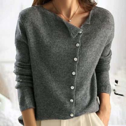 Alice | Elegante suéter con cuello en V y botones para mujer