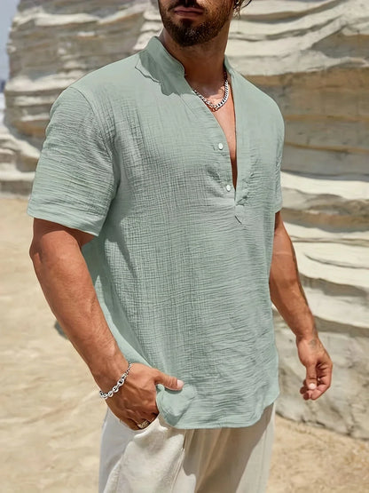 Cozy Stand-Collar Summer Shirt