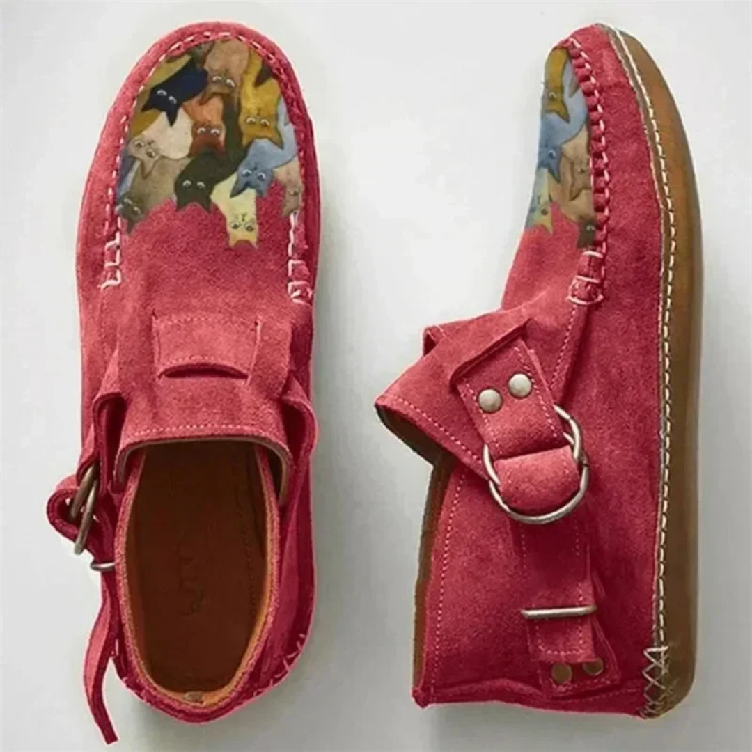 Women’s Casual Slip-On Shoes with Cat Print