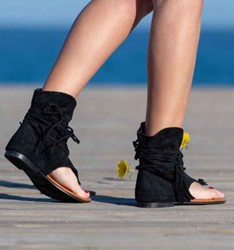 Tassira™ | Sandalias Retro con Cordones y Borlas