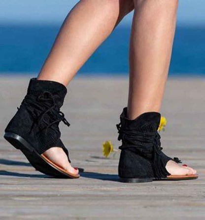 Tassira™ | Sandalias Retro con Cordones y Borlas