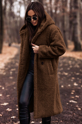 Sídney | Abrigo de invierno con capucha de piel sintética para mujer