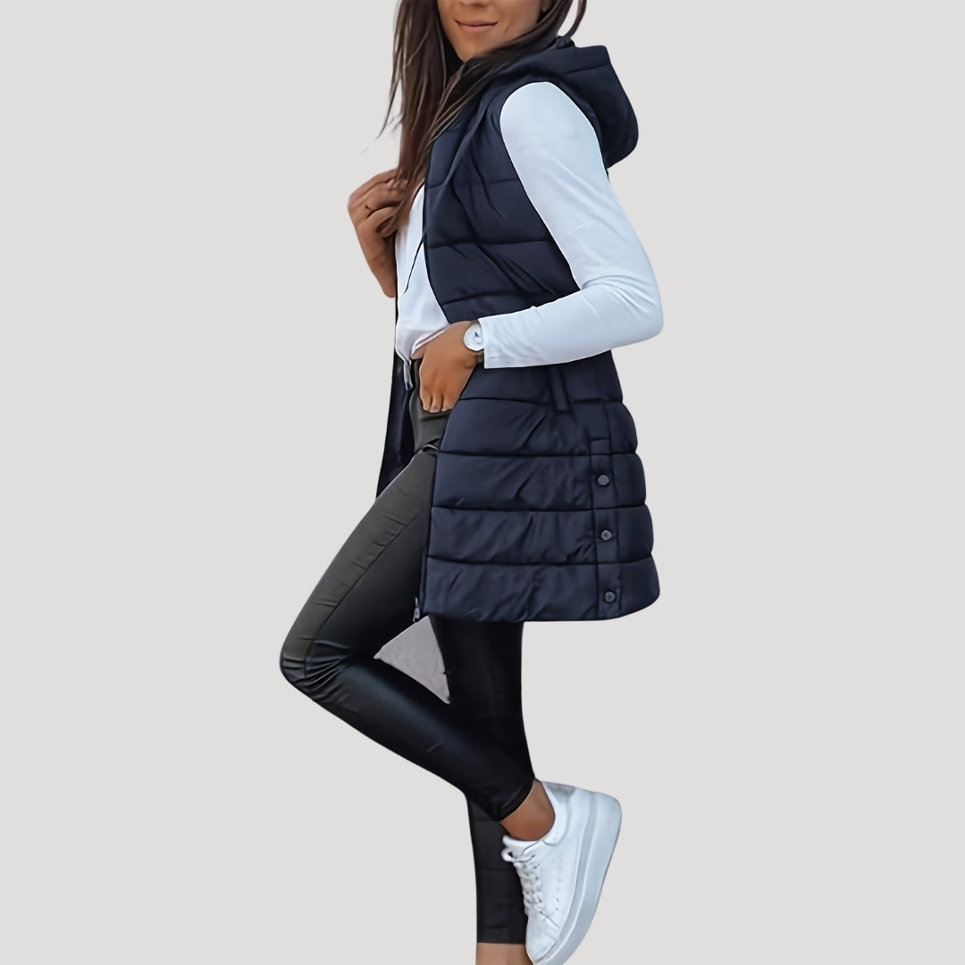 Winter Hooded Puffer Women Vest