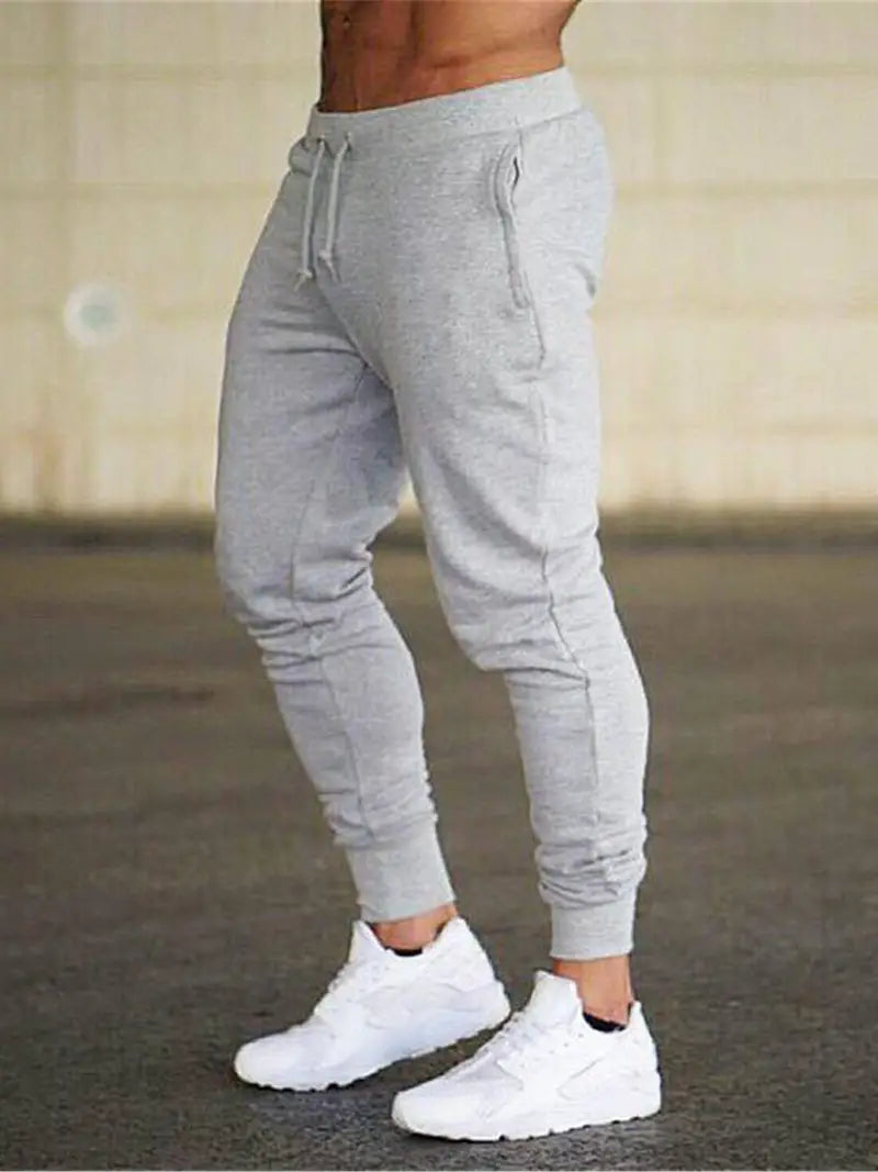 John | Men Casual Drawstring Elastic Waist Pants