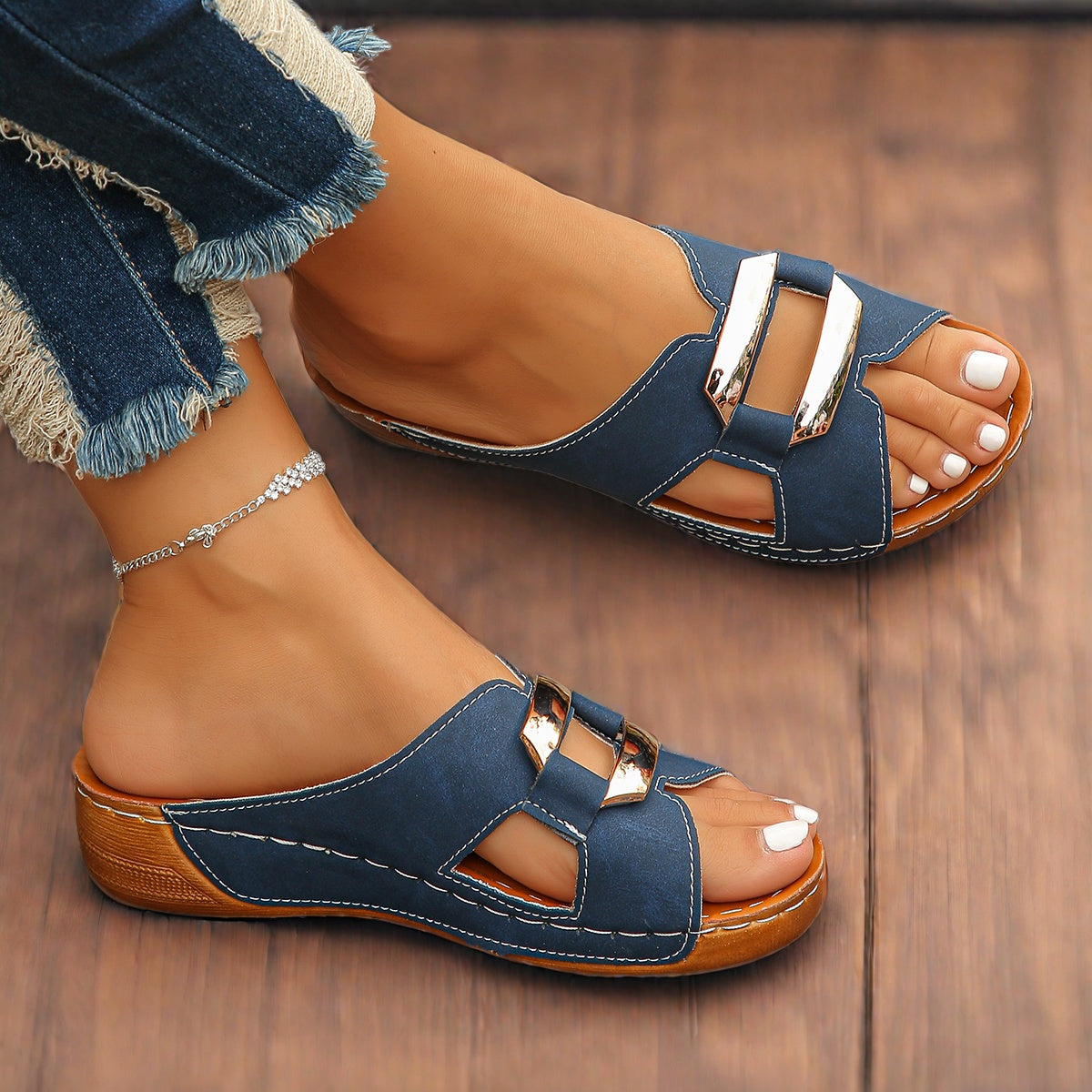 Buckle Slide Sandals