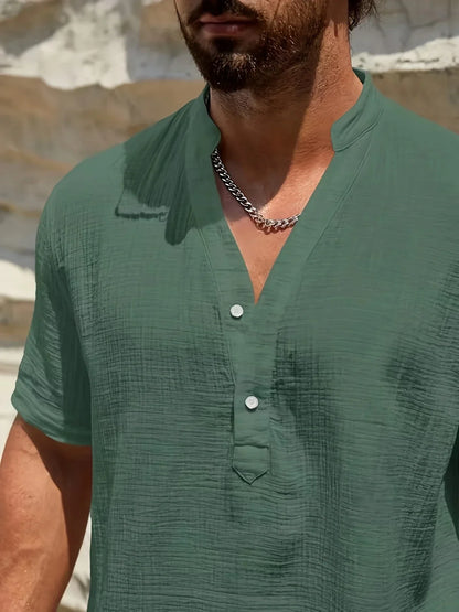 Cozy Stand-Collar Summer Shirt