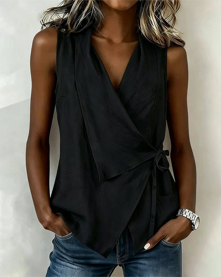 Farren - Sleeveless Wrap Blouse
