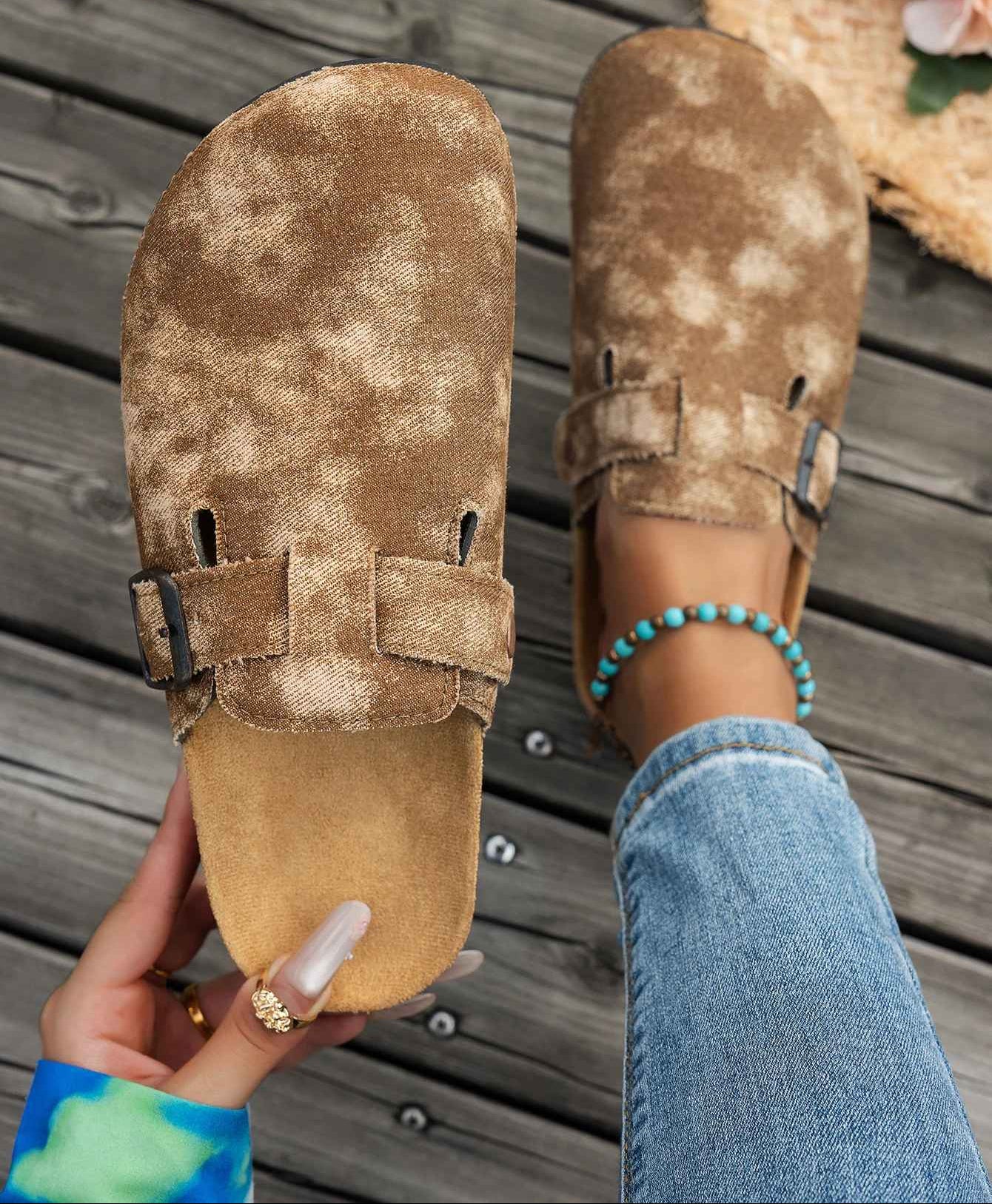 Corvella™ | Pantuflas de corcho con hebilla