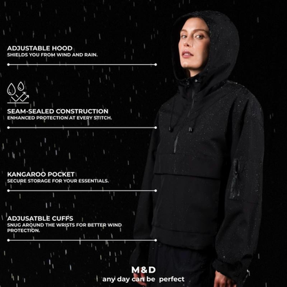 M&amp;D™ - Abrigo impermeable con capucha de gran tamaño