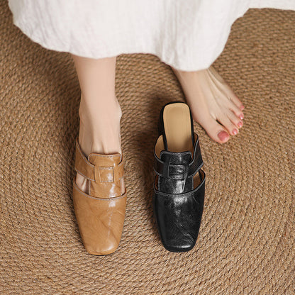 Mules de cuero genuino Andie