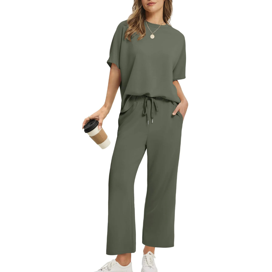Women's Oversized Cropped Lounge Set