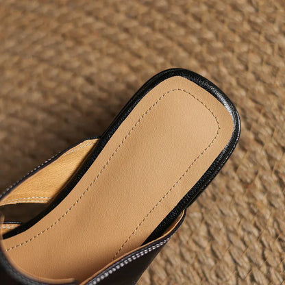 Mules de cuero genuino Andie