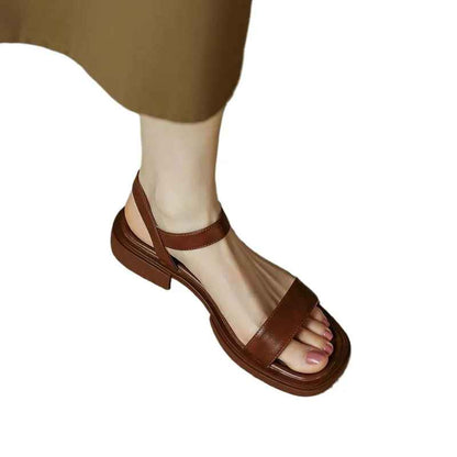 Velmira™ | Sandalias de tacón bajo de cuero genuino