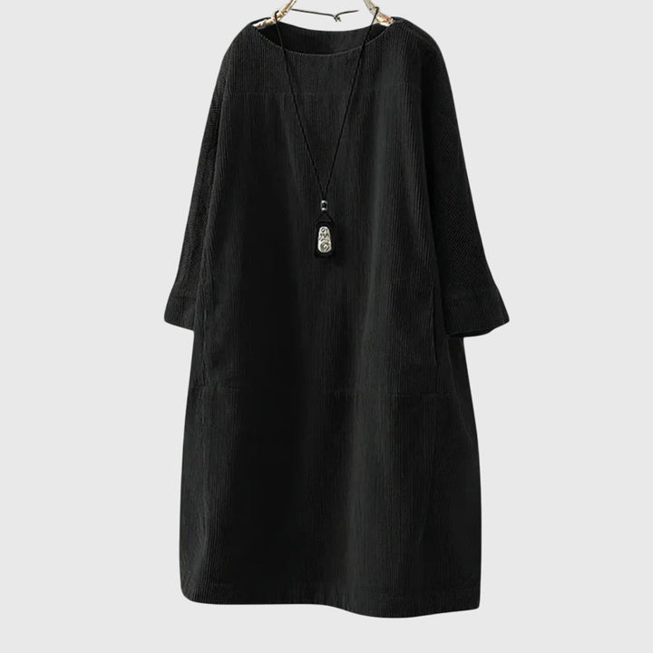 Relaxed Corduroy Midi Dress