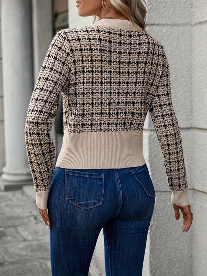 Women’s Tweed Button Front Knit Cardigan