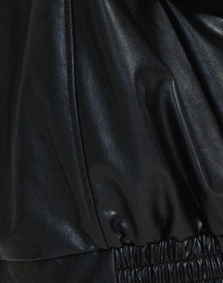 Women’s Oversized Leather Bomber Jacket