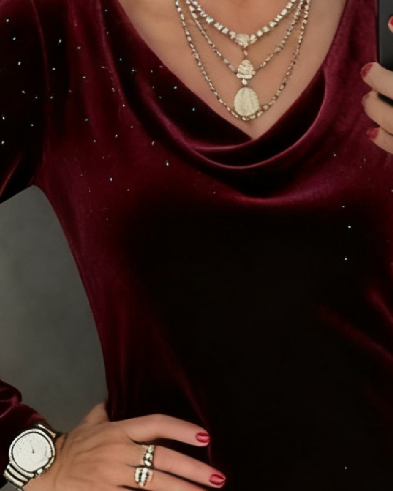 Aubrey | Vestido recto con acabado brillante