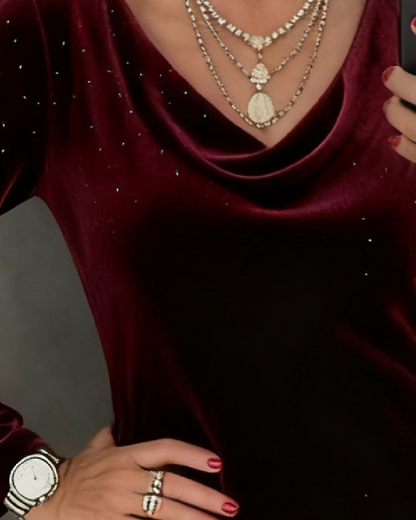Aubrey | Vestido recto con acabado brillante