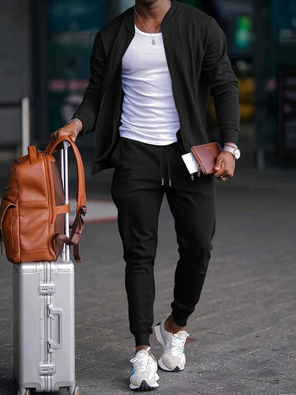 Evan | Chándal informal de viaje para hombre con chaqueta con cremallera