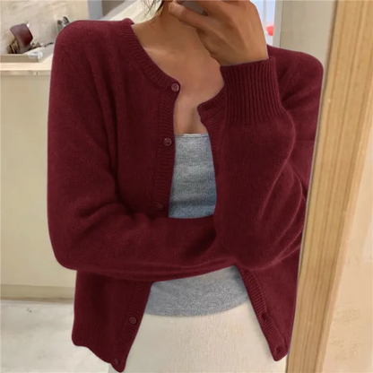 Erica | Cárdigan informal de invierno de manga larga con botones para mujer