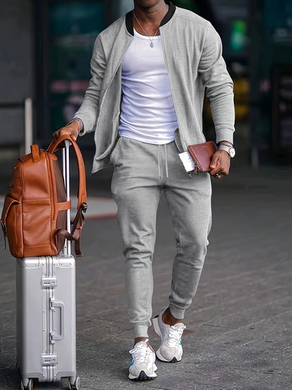 Evan | Chándal informal de viaje para hombre con chaqueta con cremallera