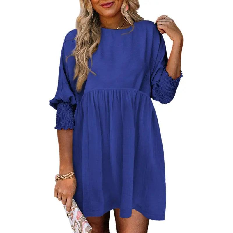 Casual Loose Fit Short Sleeve Mini Dress