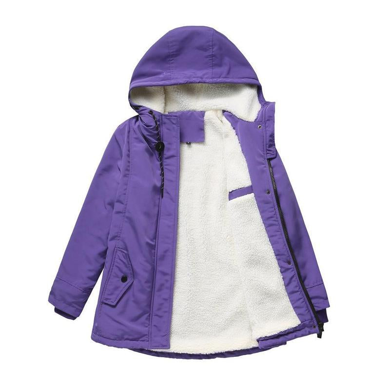 Thick Winter Coat with Hood and Quilted Lining for Winter Warmth
