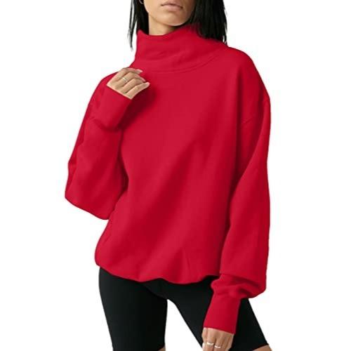 M&amp;D™ - Sudadera de cuello alto extragrande para mujer, jersey de manga larga