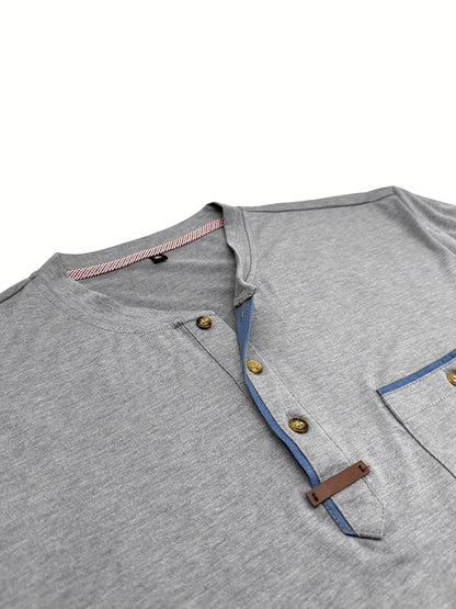 Slade | Camisa clásica de cuello redondo con bolsillo
