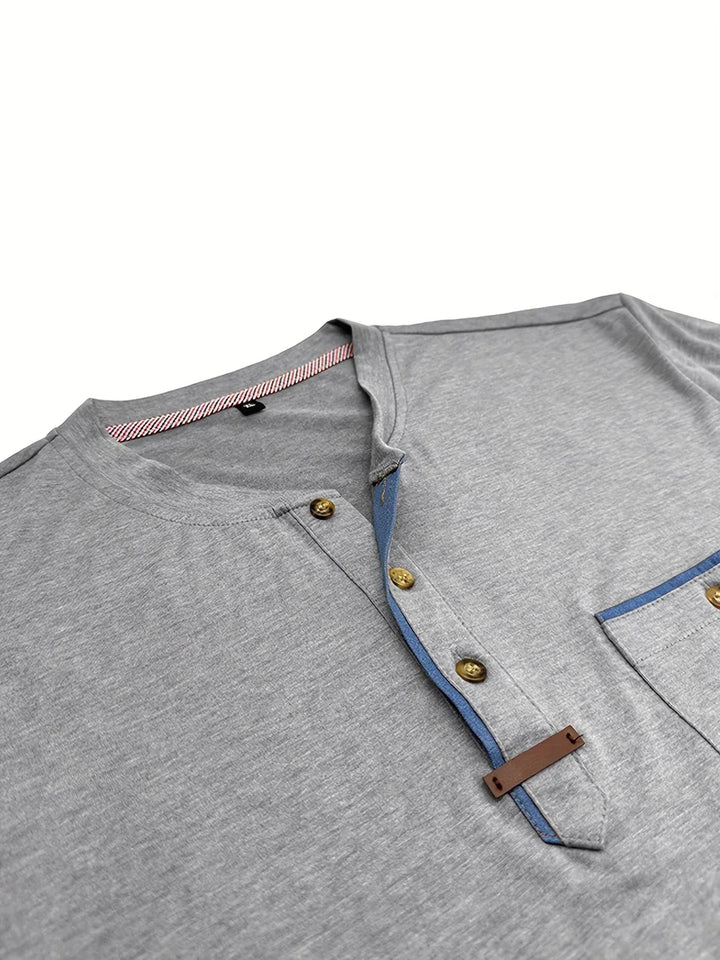 Classic Round Neck Pocket Shirt