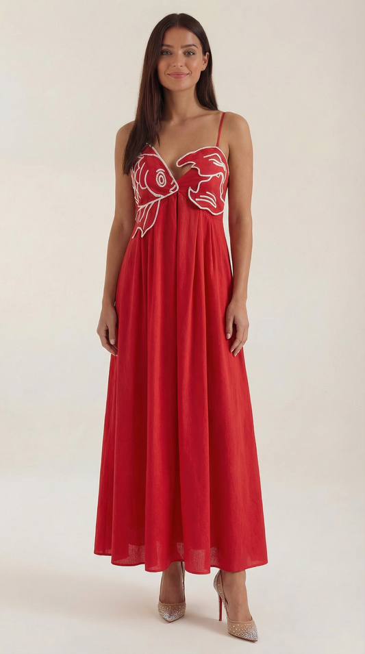 Embroidered Maxi Dress