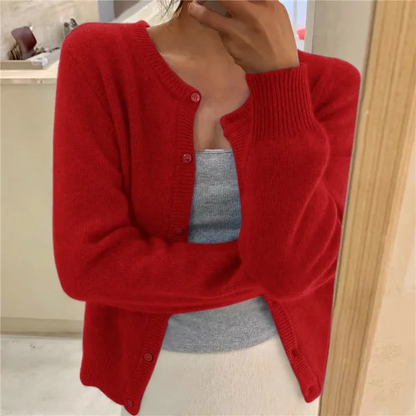 Erica | Cárdigan informal de invierno de manga larga con botones para mujer