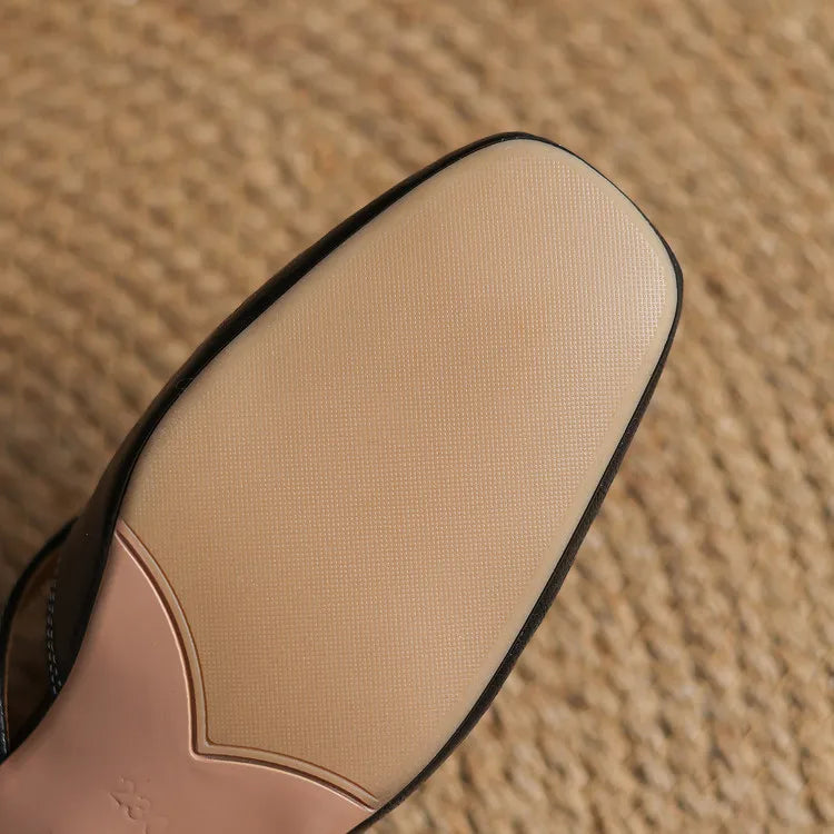 Mules de cuero genuino Andie