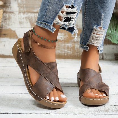 Sandalias de plataforma con cuña para mujer