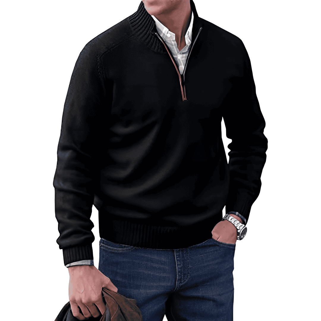 Men’s Knitted Half-Zip Pullover Jumper