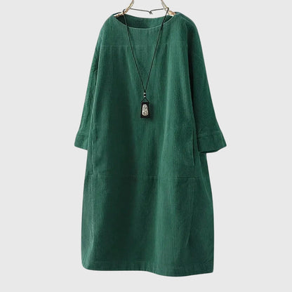 Relaxed Corduroy Midi Dress