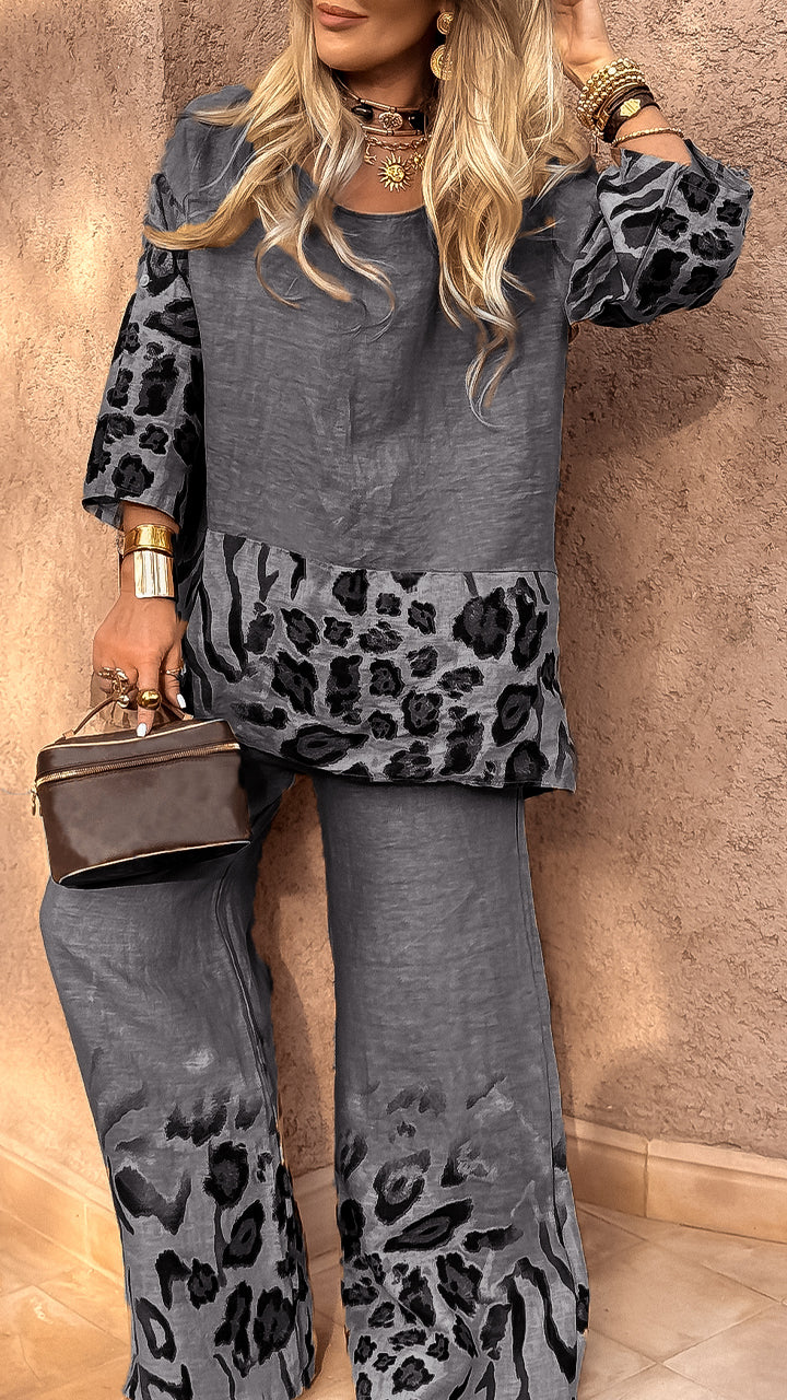 Aislinn | Leopard Print Casual Set