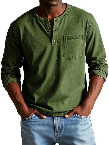 Ben | Camisa informal de manga larga estilo Henley para hombre