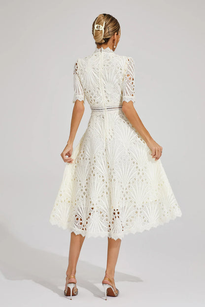 Willow | Vestido midi de encaje elegante para mujer